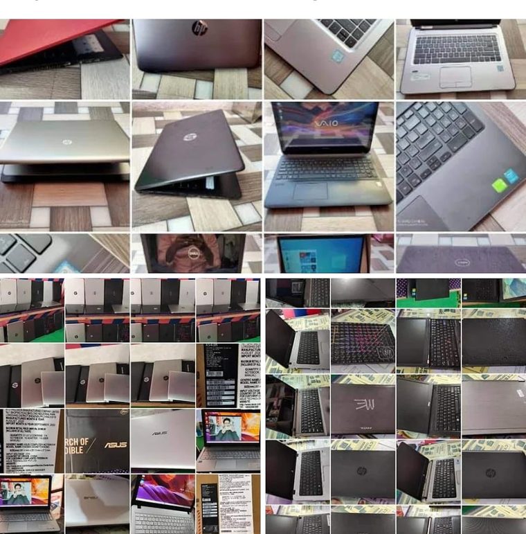 Collage of quality pre-owned and refurbished laptops available at Cyber Corporation
